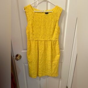 J. Crew Sleeveless Yellow Lace Dress Size 8 NWT